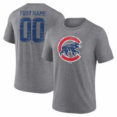 Chicago Cubs Heritage Personalized Any Name & Number Tri-Blend T-Shirt - MLB