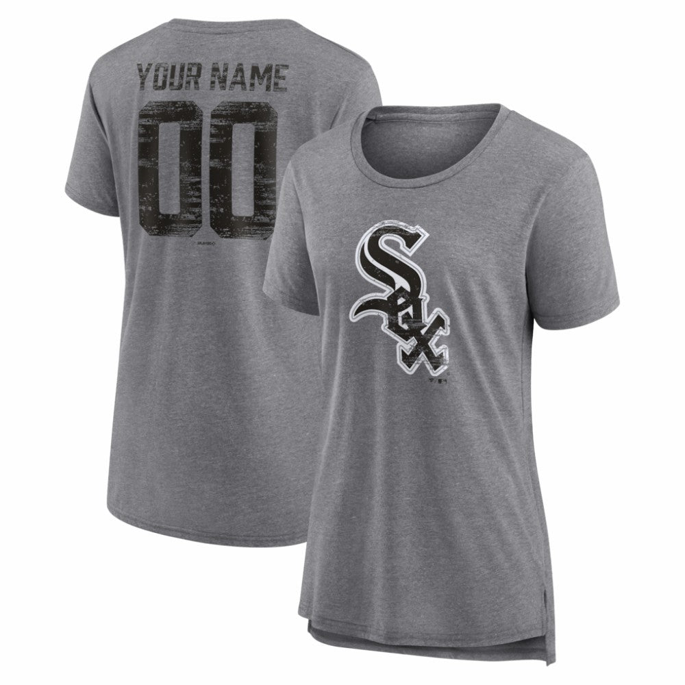 Chicago White Sox Women's Heritage Personalized Any Name & Number Tri-Blend T-Shirt - MLB