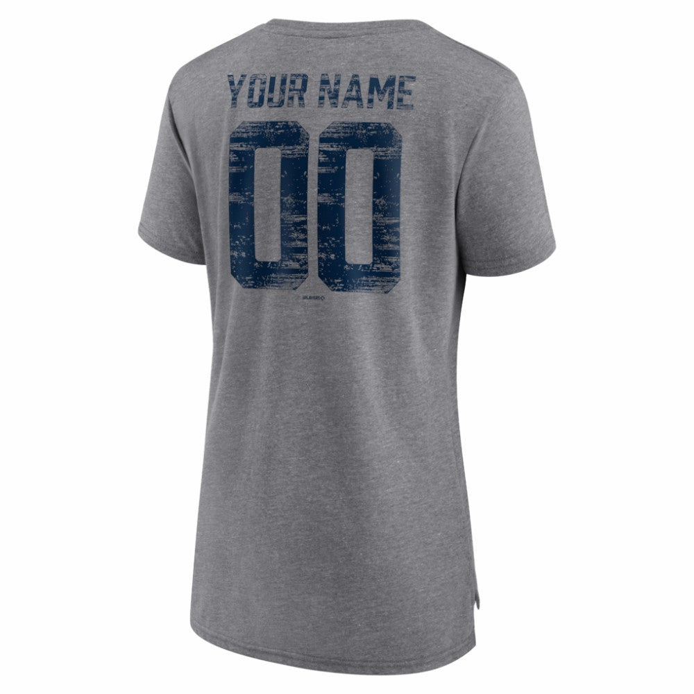 Cleveland Guardians Women's Heritage Personalized Any Name & Number Tri-Blend T-Shirt - MLB