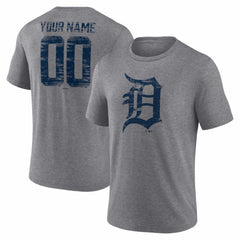 Detroit Tigers Heritage Personalized Any Name & Number Tri-Blend T-Shirt - MLB