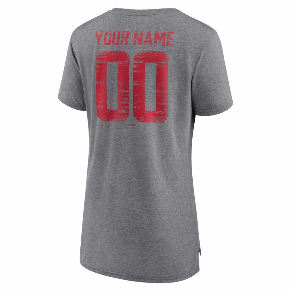 Los Angeles Angels Women's Heritage Personalized Any Name & Number Tri-Blend T-Shirt - MLB