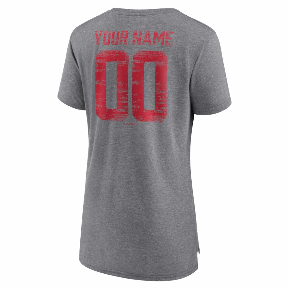 Philadelphia Phillies Women's Heritage Personalized Any Name & Number Tri-Blend T-Shirt - MLB