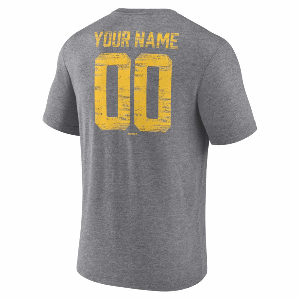 Pittsburgh Pirates Heritage Personalized Any Name & Number Tri-Blend T-Shirt - MLB