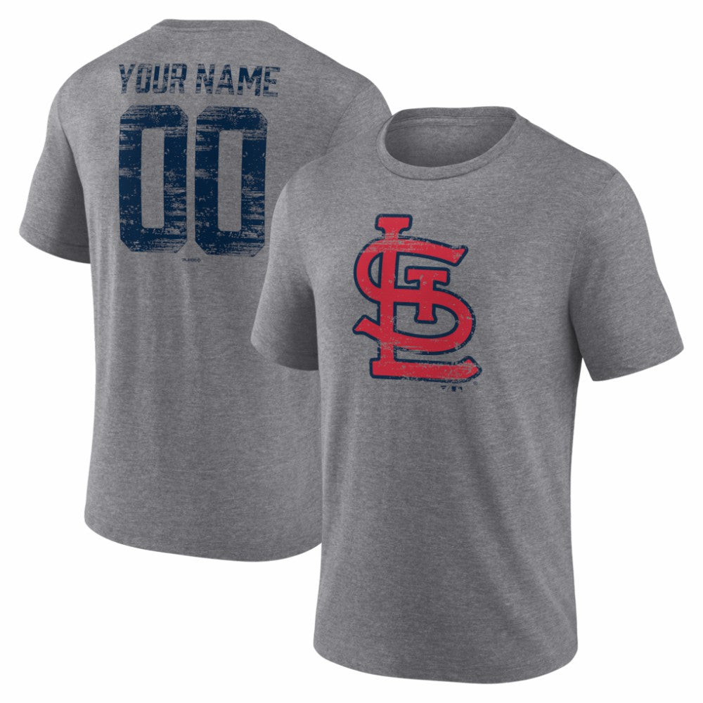 St. Louis Cardinals Heritage Personalized Any Name & Number Tri-Blend T-Shirt - MLB