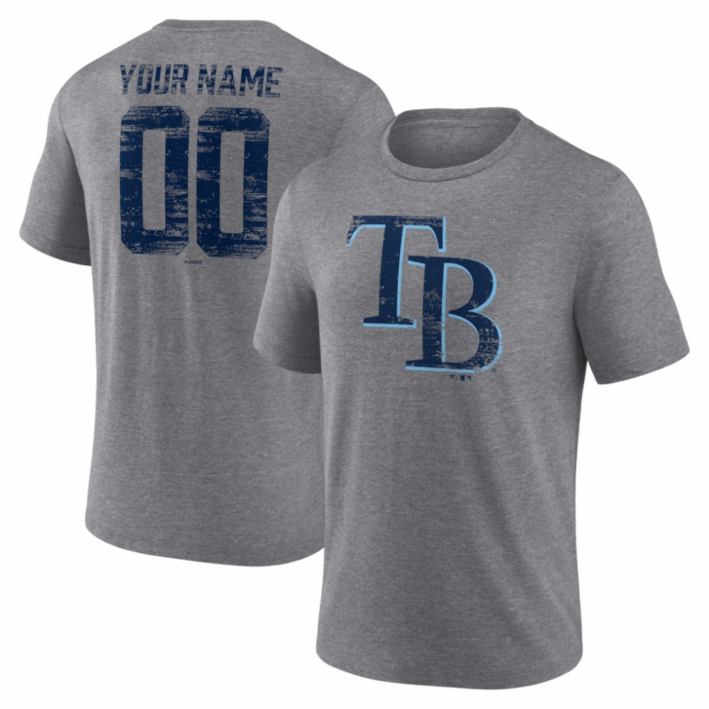 Tampa Bay Rays Heritage Personalized Any Name & Number Tri-Blend T-Shirt - MLB
