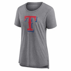 Texas Rangers Women's Heritage Personalized Any Name & Number Tri-Blend T-Shirt - MLB