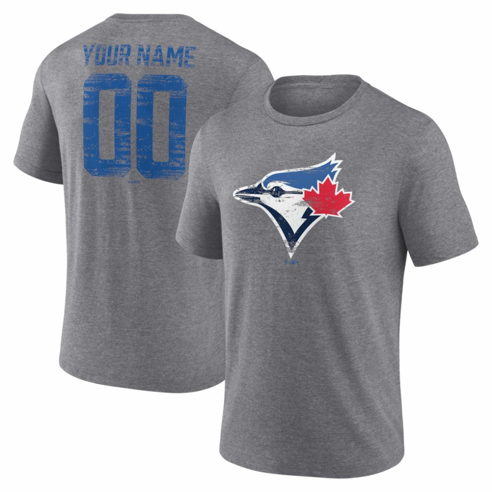 Toronto Blue Jays Heritage Personalized Any Name & Number Tri-Blend T-Shirt - MLB