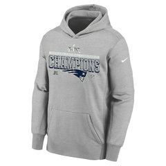 New England Patriots Youth 2025 AFC Champions Locker Room Trophy Collection Authentic Hoodie Gray | Nike for Sale