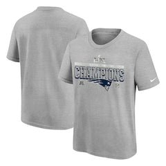 New England Patriots Youth 2025 AFC Champions Locker Room Trophy Collection Authentic T-Shirt Gray | Nike for Sale