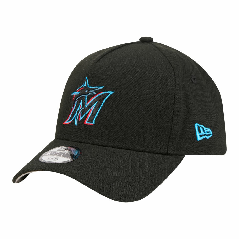 Miami Marlins New Era Youth 9FORTY A-Frame Adjustable Hat - MLB
