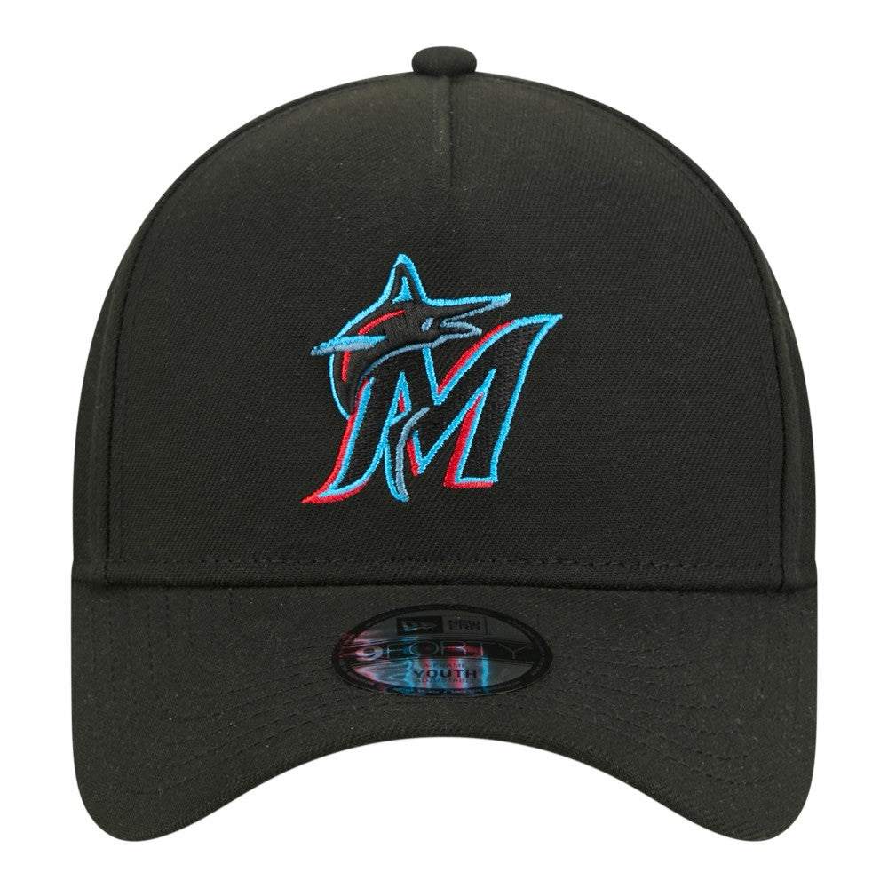 Miami Marlins New Era Youth 9FORTY A-Frame Adjustable Hat - MLB