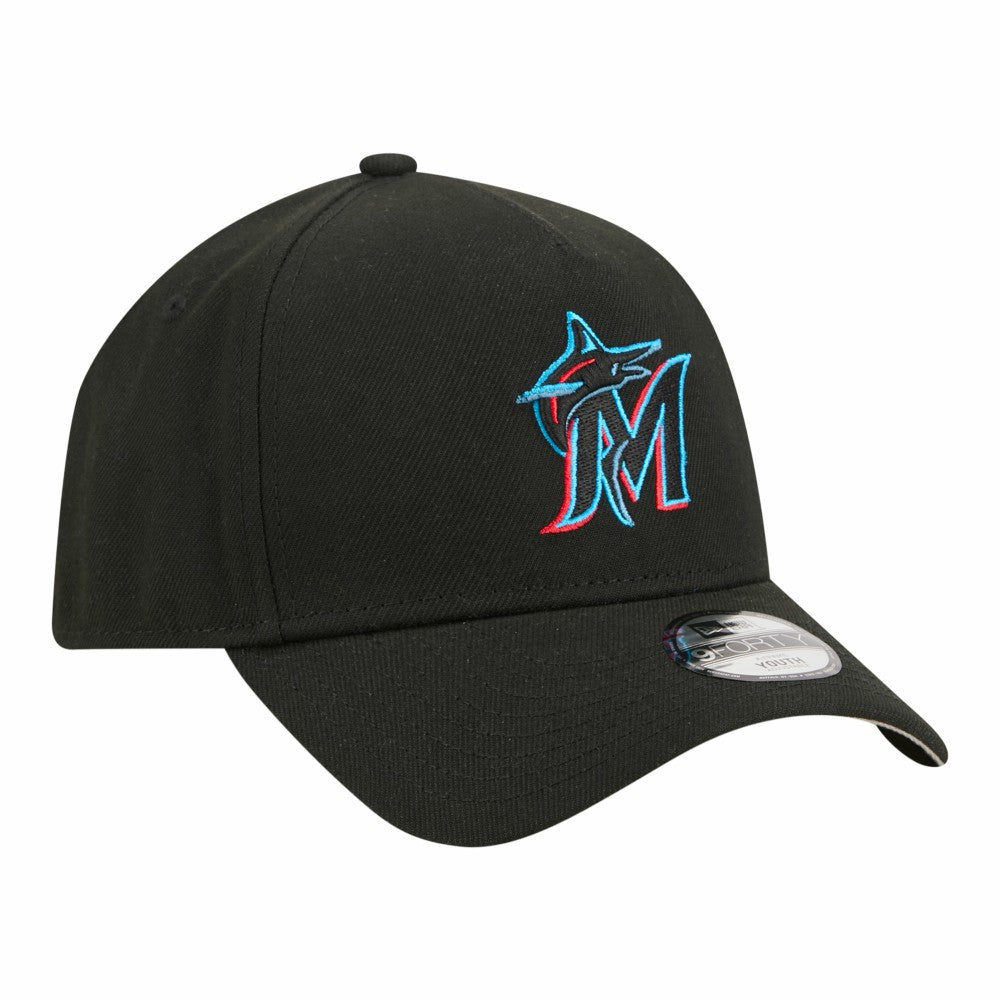 Miami Marlins New Era Youth 9FORTY A-Frame Adjustable Hat - MLB