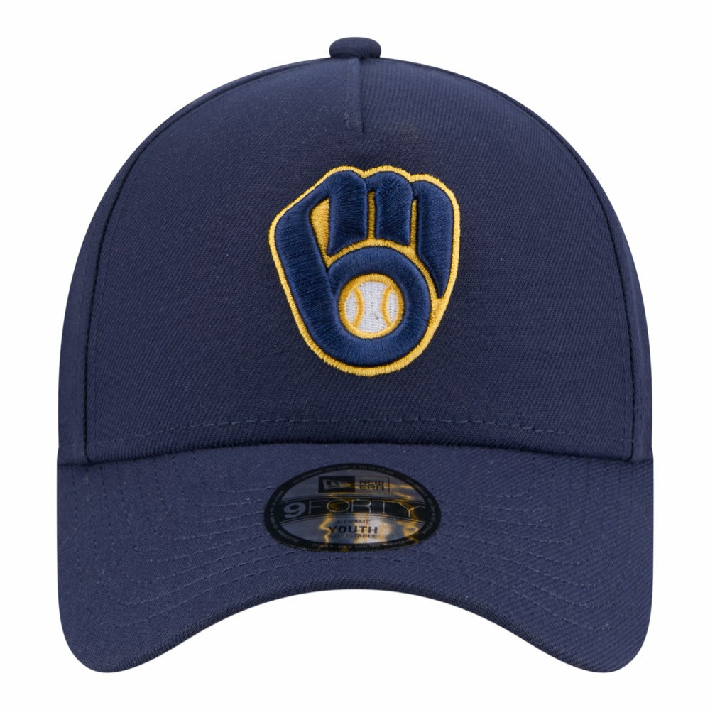 Milwaukee Brewers New Era Youth 9FORTY A-Frame Adjustable Hat - MLB