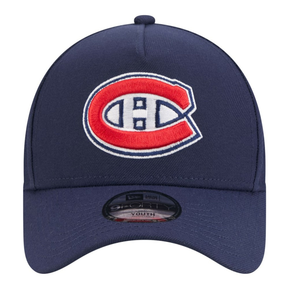 Montreal Canadiens New Era Youth 9FORTY A-Frame Adjustable Hat - Navy - NHL