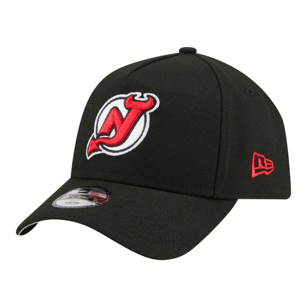 New Jersey Devils New Era Youth 9FORTY A-Frame Adjustable Hat - Black - NHL