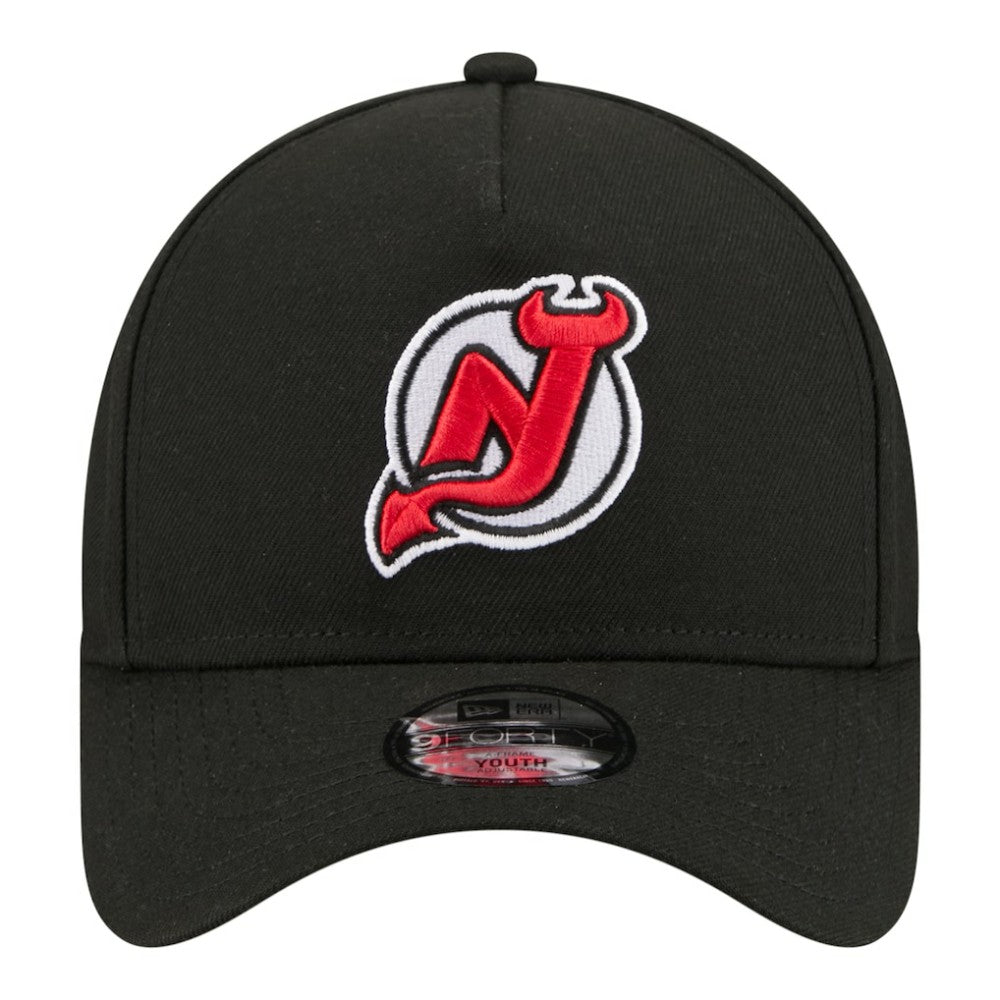 New Jersey Devils New Era Youth 9FORTY A-Frame Adjustable Hat - Black - NHL