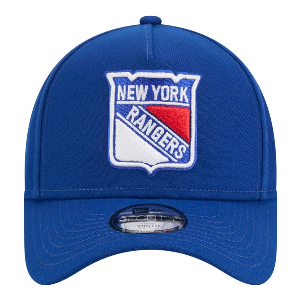 New York Rangers New Era Youth 9FORTY A-Frame Adjustable Hat - Blue - NHL