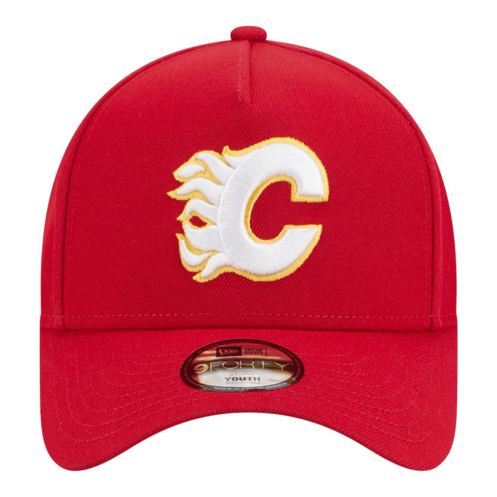 Calgary Flames New Era Youth 9FORTY A-Frame Adjustable Hat - Red - NHL