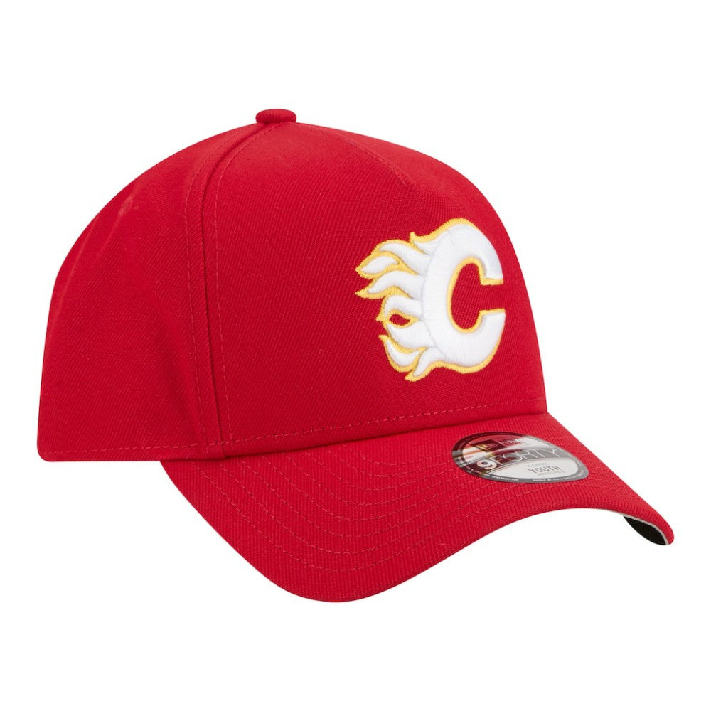 Calgary Flames New Era Youth 9FORTY A-Frame Adjustable Hat - Red - NHL