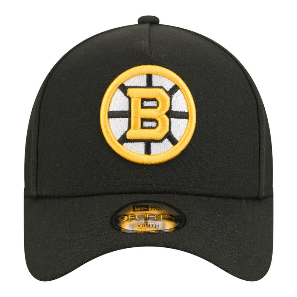 Boston Bruins New Era Youth 9FORTY A-Frame Adjustable Hat - Black - NHL