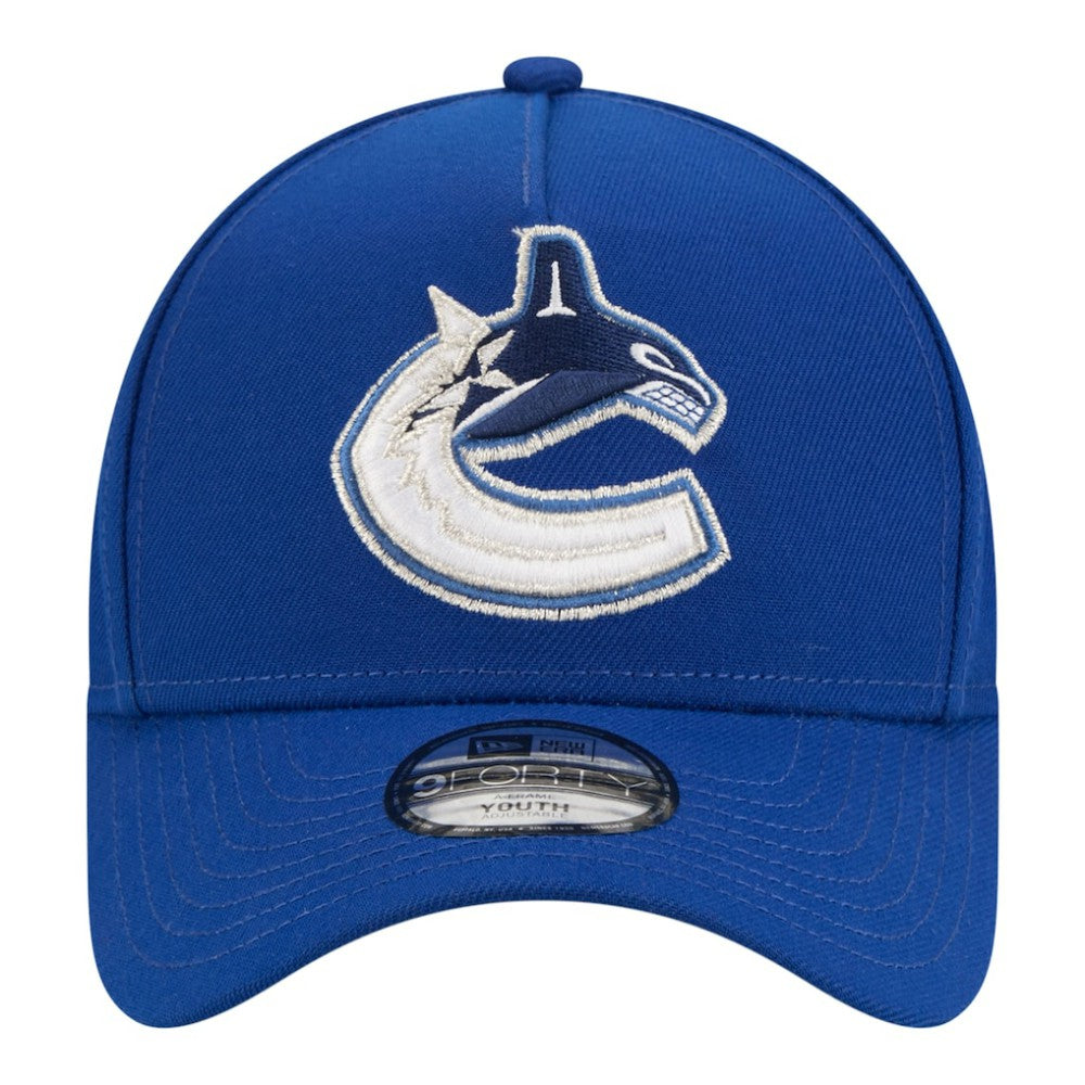 Vancouver Canucks New Era Youth 9FORTY A-Frame Adjustable Hat - Blue - NHL