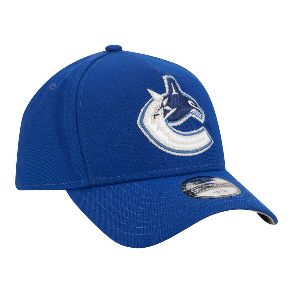 Vancouver Canucks New Era Youth 9FORTY A-Frame Adjustable Hat - Blue - NHL