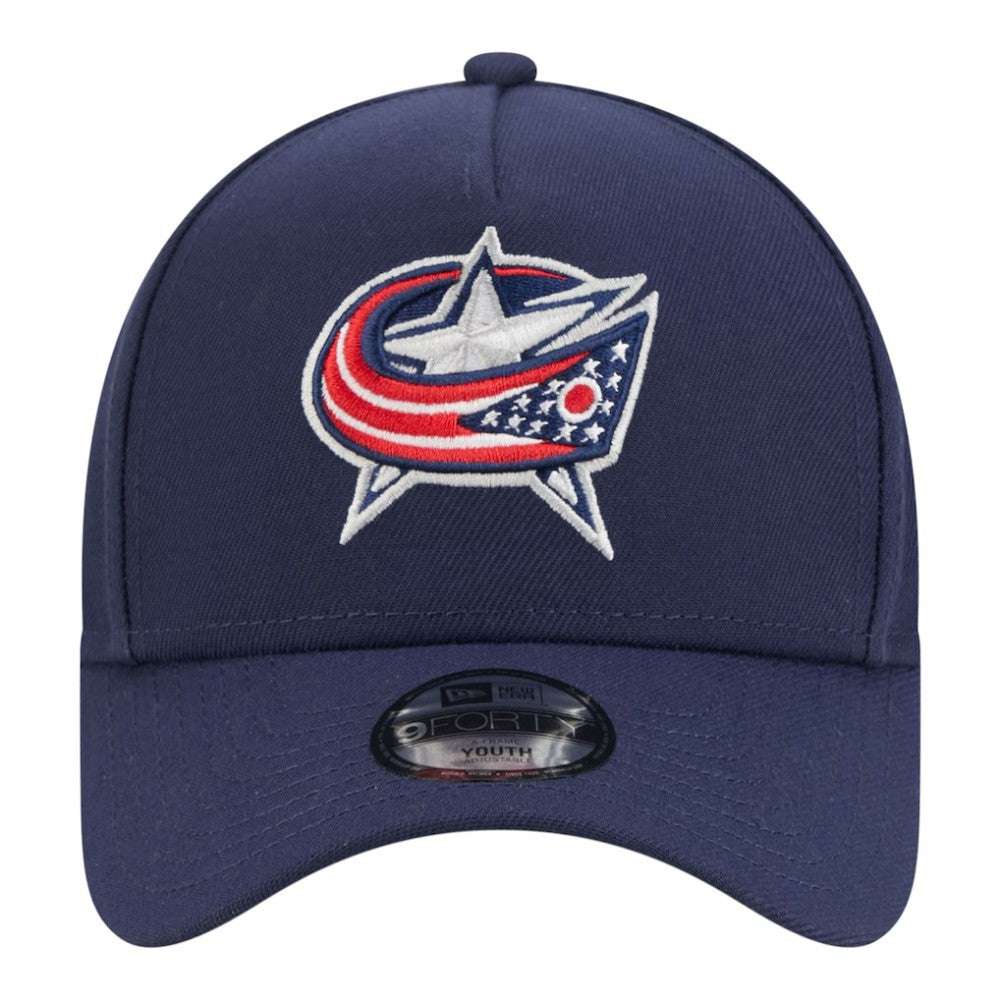 Columbus Blue Jackets New Era Youth 9FORTY A-Frame Adjustable Hat - Navy - NHL