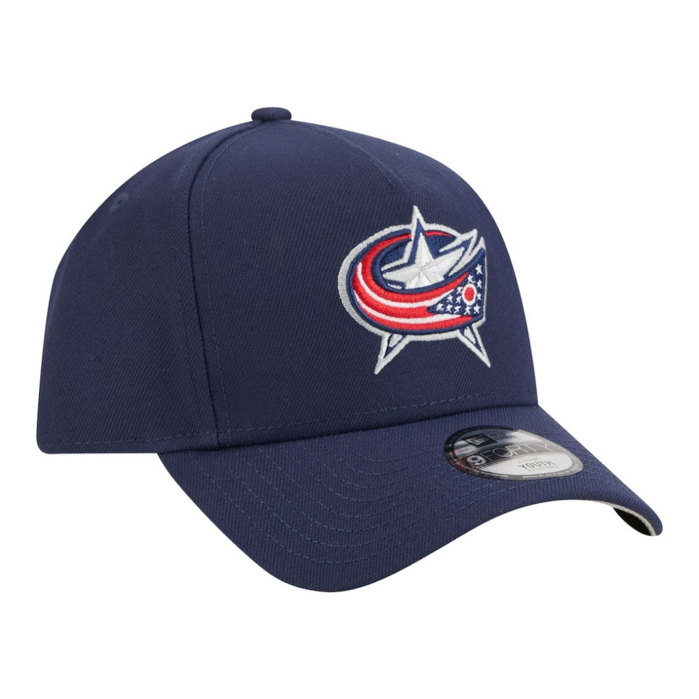 Columbus Blue Jackets New Era Youth 9FORTY A-Frame Adjustable Hat - Navy - NHL