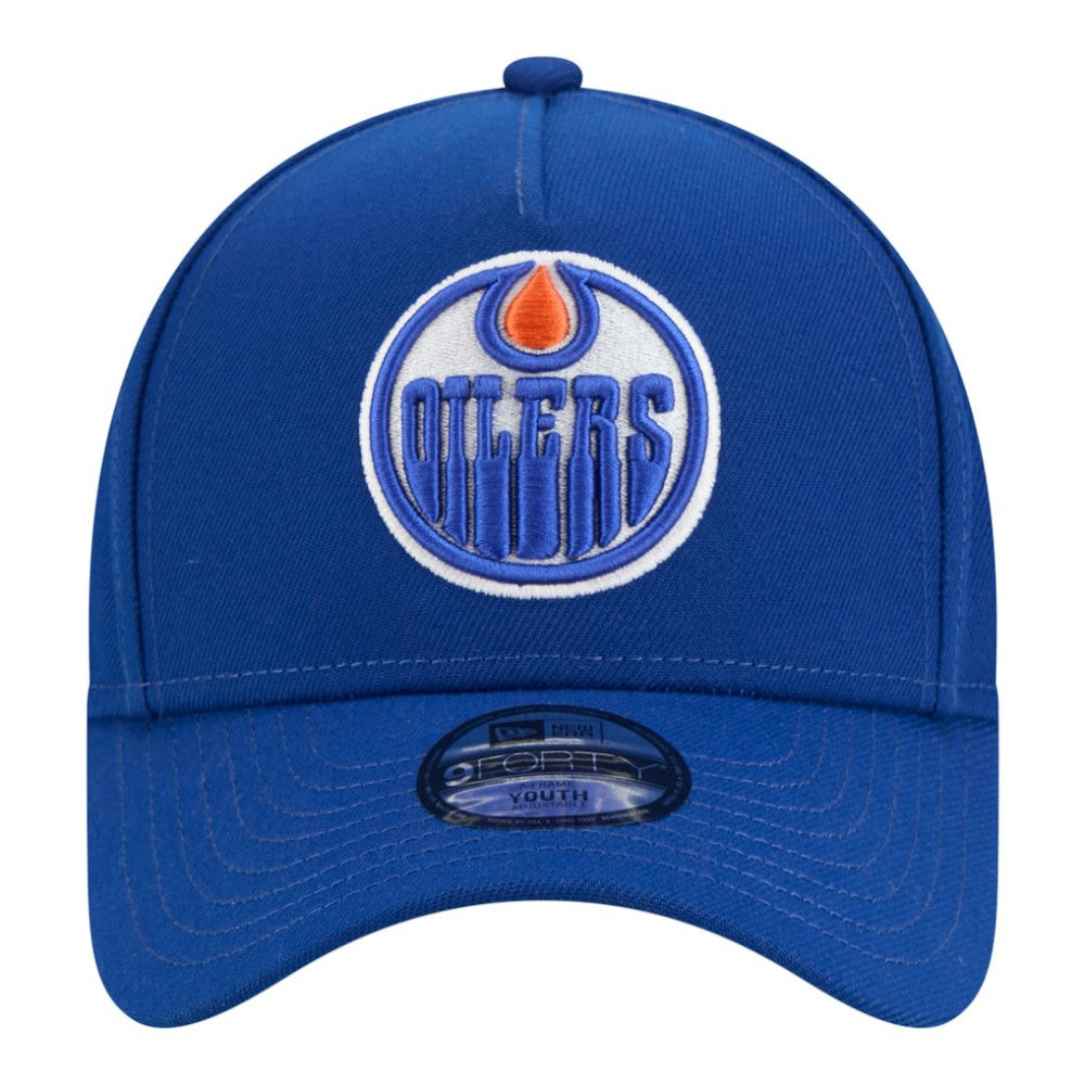 Edmonton Oilers New Era Youth 9FORTY A-Frame Adjustable Hat - Royal - NHL