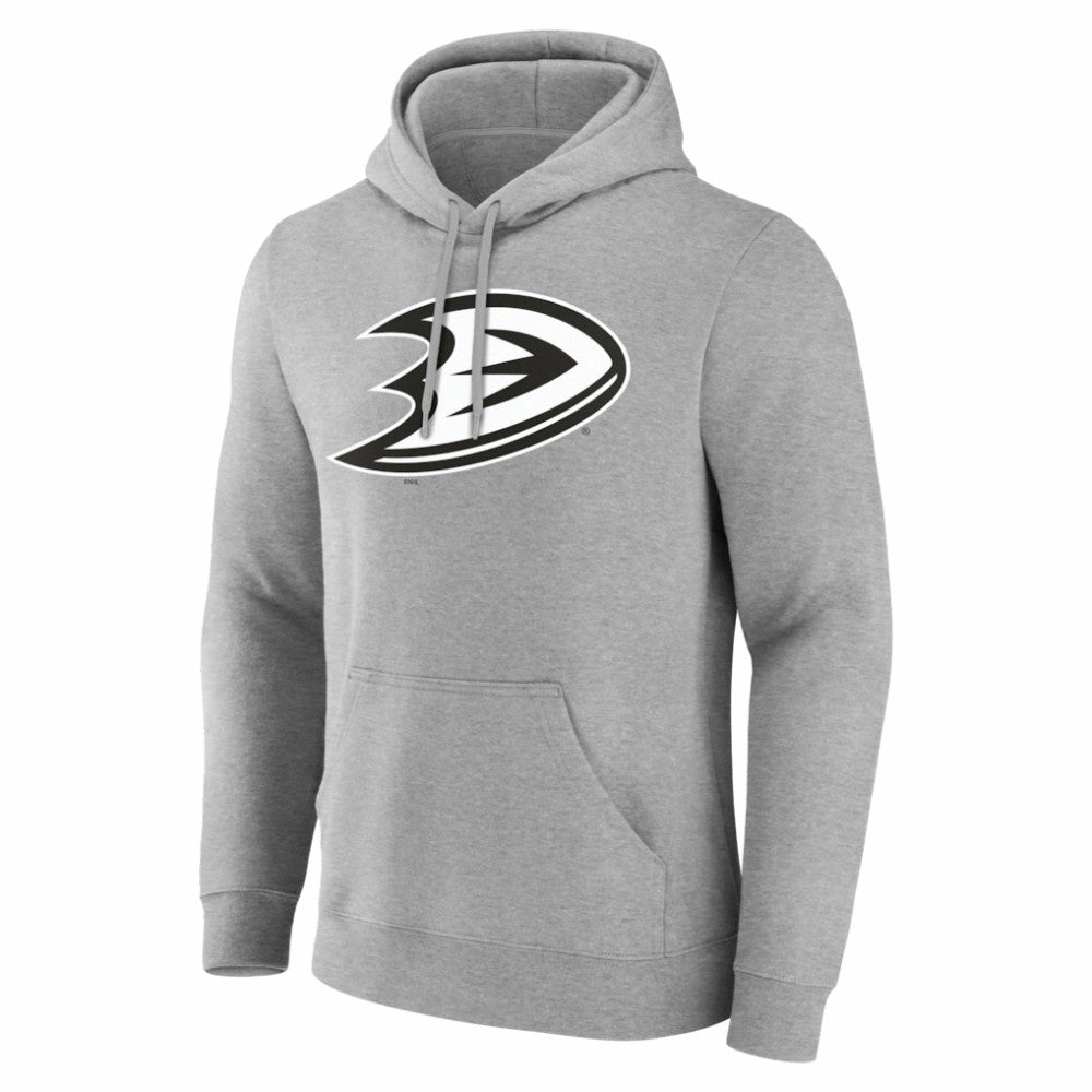 Anaheim Ducks Big & Tall Personalized Name & Number Monochrome Pullover Hoodie - Gray - NHL
