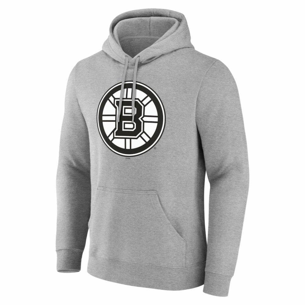 Boston Bruins Big & Tall Personalized Name & Number Monochrome Pullover Hoodie - Gray - NHL