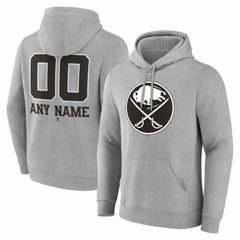 Buffalo Sabres Big & Tall Personalized Name & Number Monochrome Pullover Hoodie - Gray - NHL