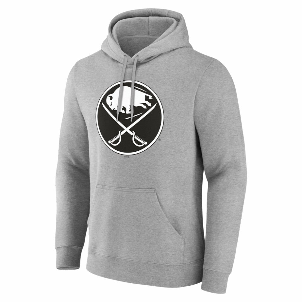 Buffalo Sabres Big & Tall Personalized Name & Number Monochrome Pullover Hoodie - Gray - NHL