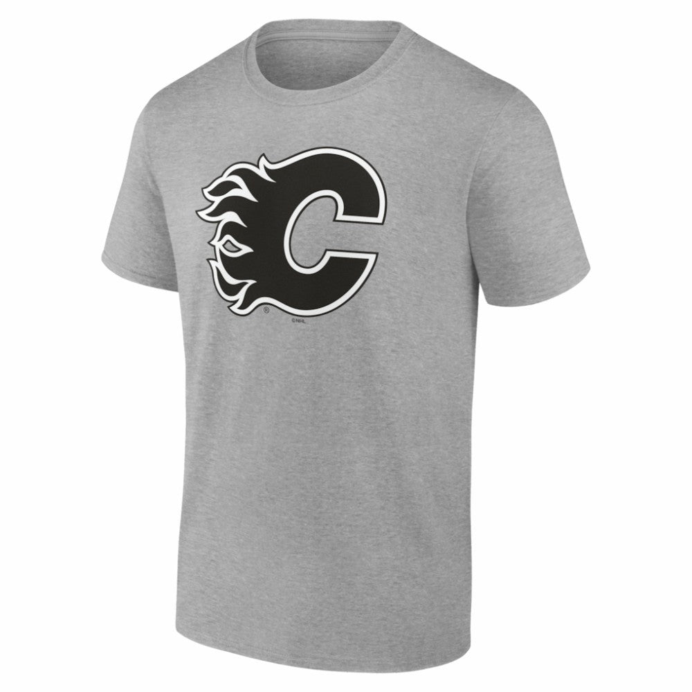 Calgary Flames Big & Tall Personalized Name & Number Monochrome T-Shirt - Gray - NHL