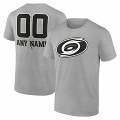 Carolina Hurricanes Big & Tall Personalized Name & Number Monochrome T-Shirt - Gray - NHL