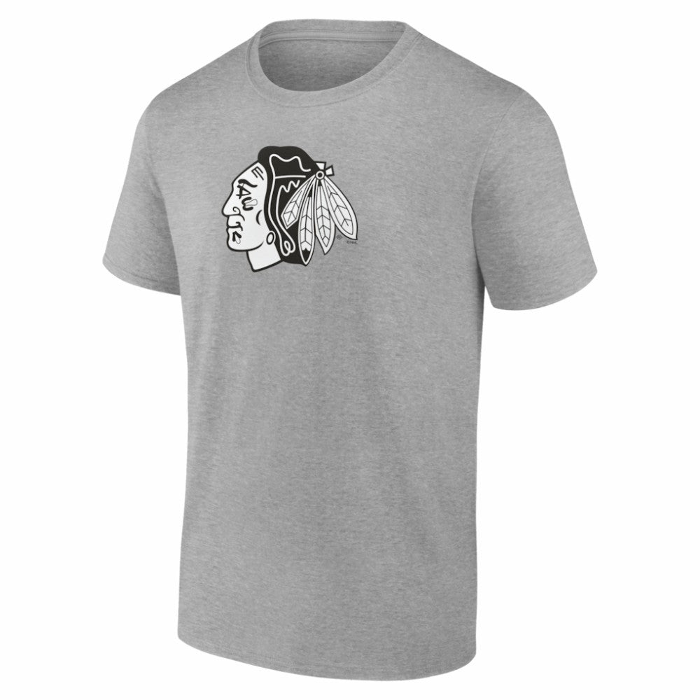Chicago Blackhawks Big & Tall Personalized Name & Number Monochrome T-Shirt - Gray - NHL