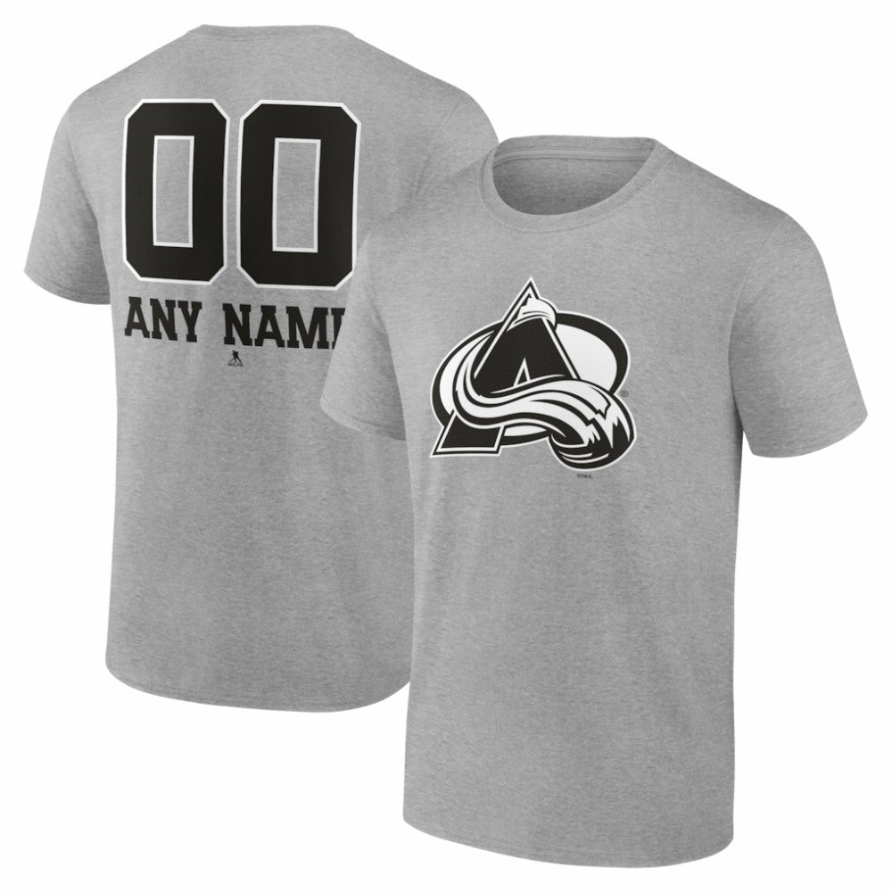 Colorado Avalanche Big & Tall Personalized Name & Number Monochrome T-Shirt - Gray - NHL