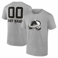 Colorado Avalanche Big & Tall Personalized Name & Number Monochrome T-Shirt - Gray - NHL