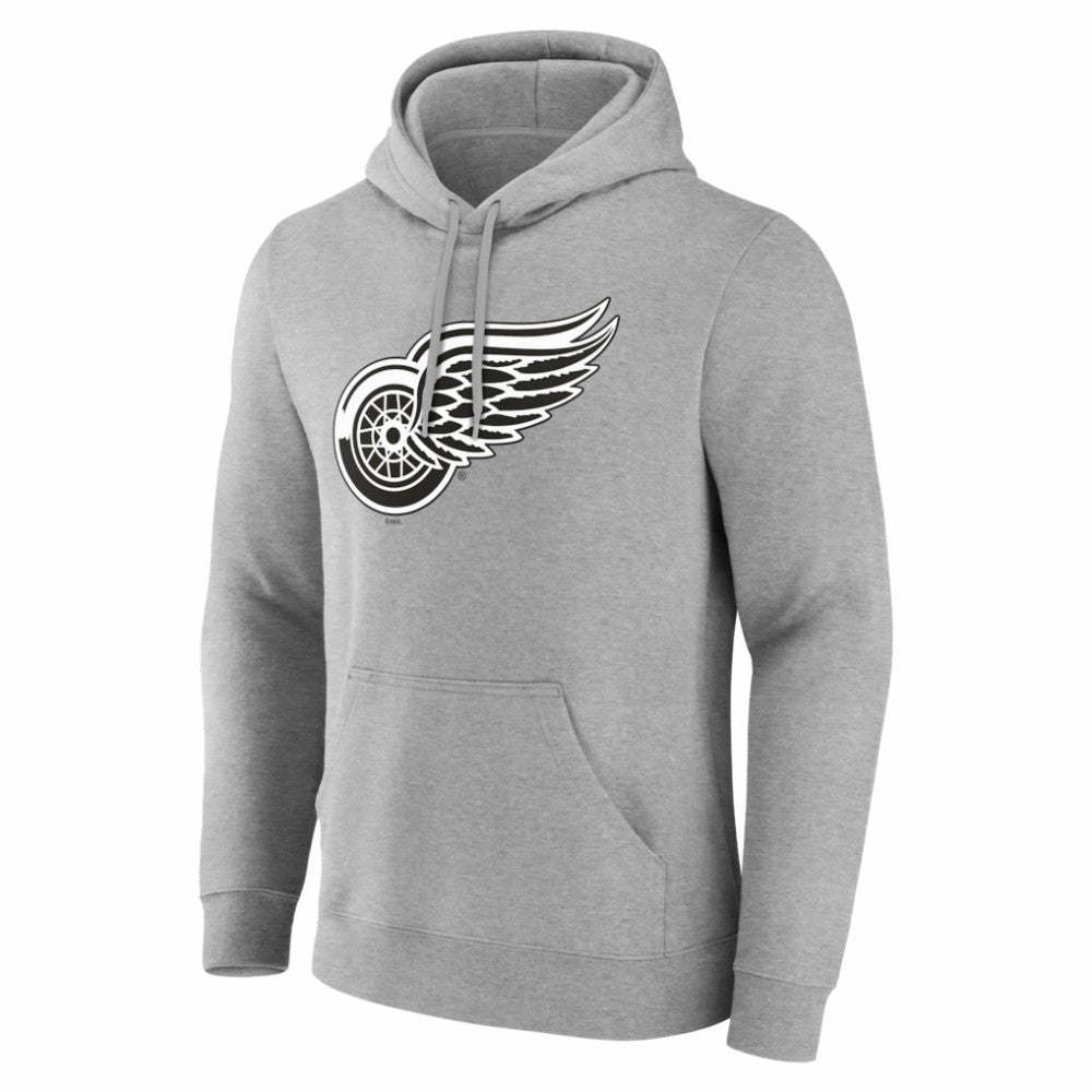 Detroit Red Wings Big & Tall Personalized Name & Number Monochrome Pullover Hoodie - Gray - NHL