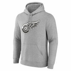 Detroit Red Wings Big & Tall Personalized Name & Number Monochrome Pullover Hoodie - Gray - NHL