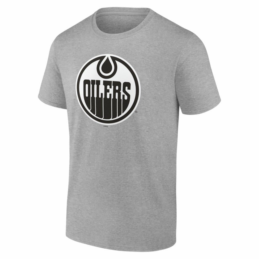 Edmonton Oilers Big & Tall Personalized Name & Number Monochrome T-Shirt - Gray - NHL
