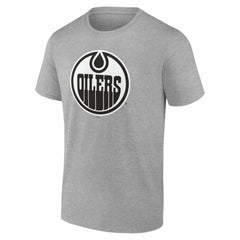 Edmonton Oilers Big & Tall Personalized Name & Number Monochrome T-Shirt - Gray - NHL