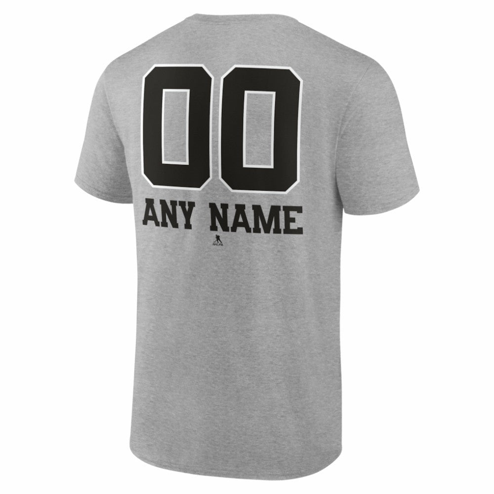 Los Angeles Kings Big & Tall Personalized Name & Number Monochrome T-Shirt - Gray - NHL