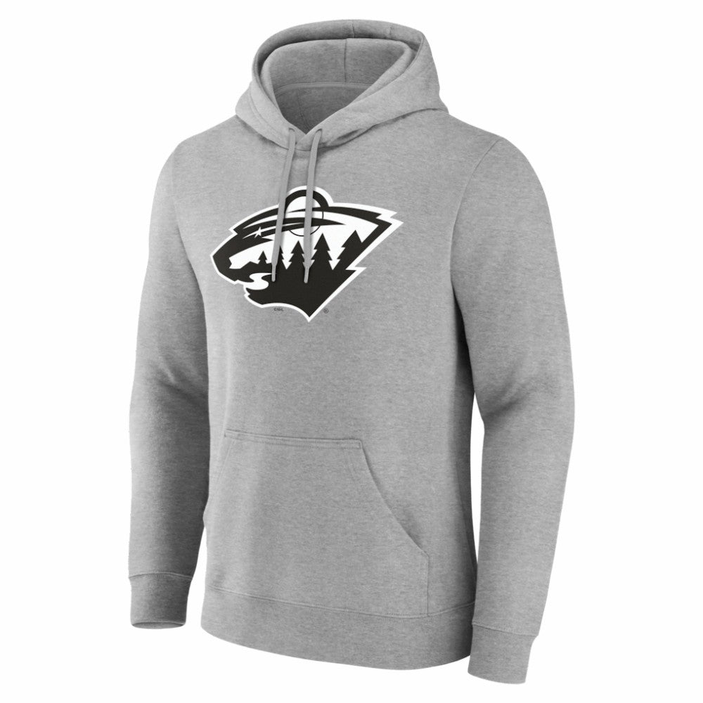 Minnesota Wild Big & Tall Personalized Name & Number Monochrome Pullover Hoodie - Gray - NHL
