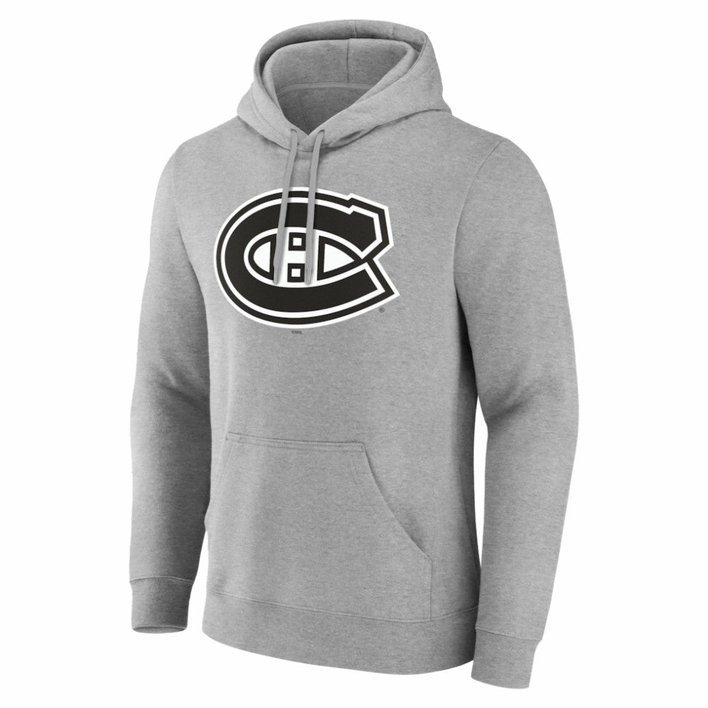 Montreal Canadiens Big & Tall Personalized Name & Number Monochrome Pullover Hoodie - Gray - NHL