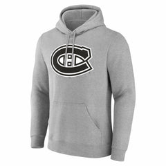 Montreal Canadiens Big & Tall Personalized Name & Number Monochrome Pullover Hoodie - Gray - NHL