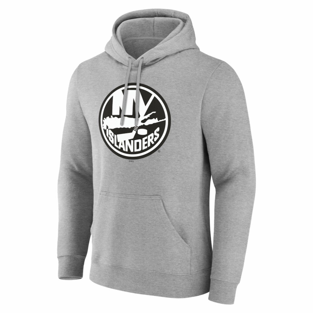 New York Islanders Big & Tall Personalized Name & Number Monochrome Pullover Hoodie - Gray - NHL