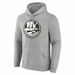 New York Islanders Big & Tall Personalized Name & Number Monochrome Pullover Hoodie - Gray - NHL