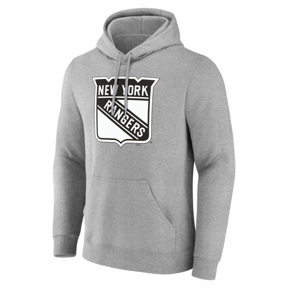 New York Rangers Big & Tall Personalized Name & Number Monochrome Pullover Hoodie - Gray - NHL