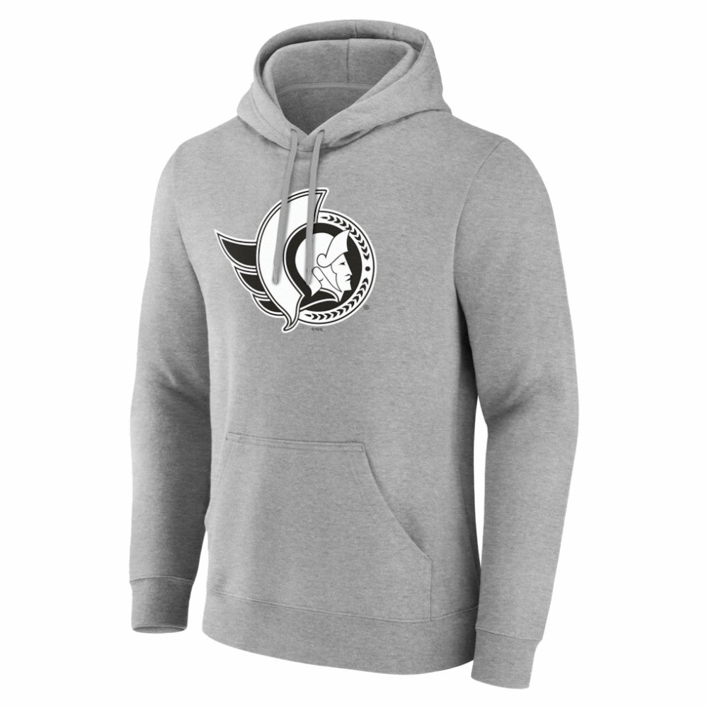 Ottawa Senators Big & Tall Personalized Name & Number Monochrome Pullover Hoodie - Gray - NHL